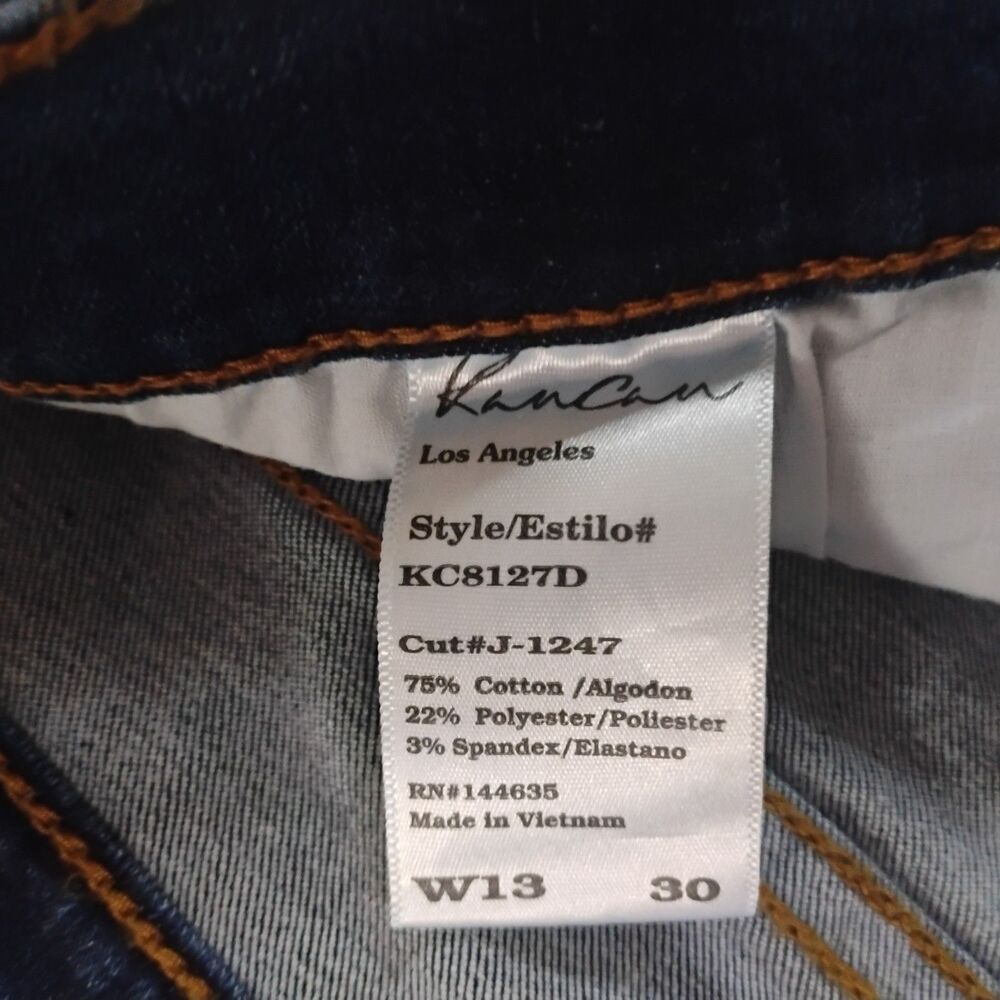 KanCan Alexandrea Ankle Jean Distressed Skinny NWT Size W13/30 Dark Wash KC8127D - Picture 8 of 16